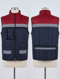 Chaleco combinado rojo con marino “M”